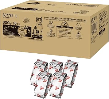 Hills Science Diet Cat Food, Senior Light, Chicken, 10.6 lbs 300 g x 16, For Elderly Cats, Obesity, Dry