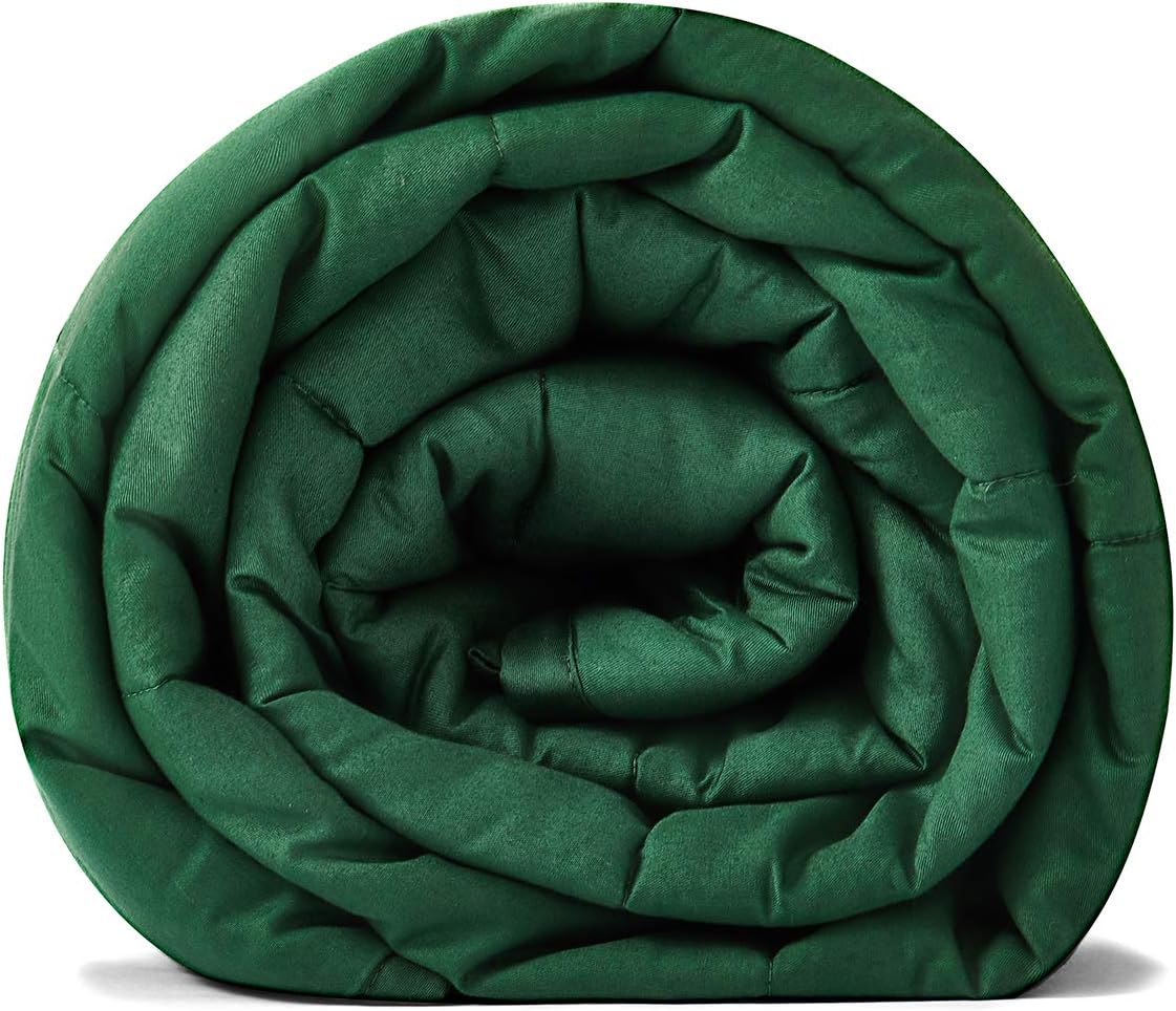 RelaxBlanket Weighted Blanket (Dark Green, 60''x80'' 10lbs), Heavy Blanket with Glass Beads