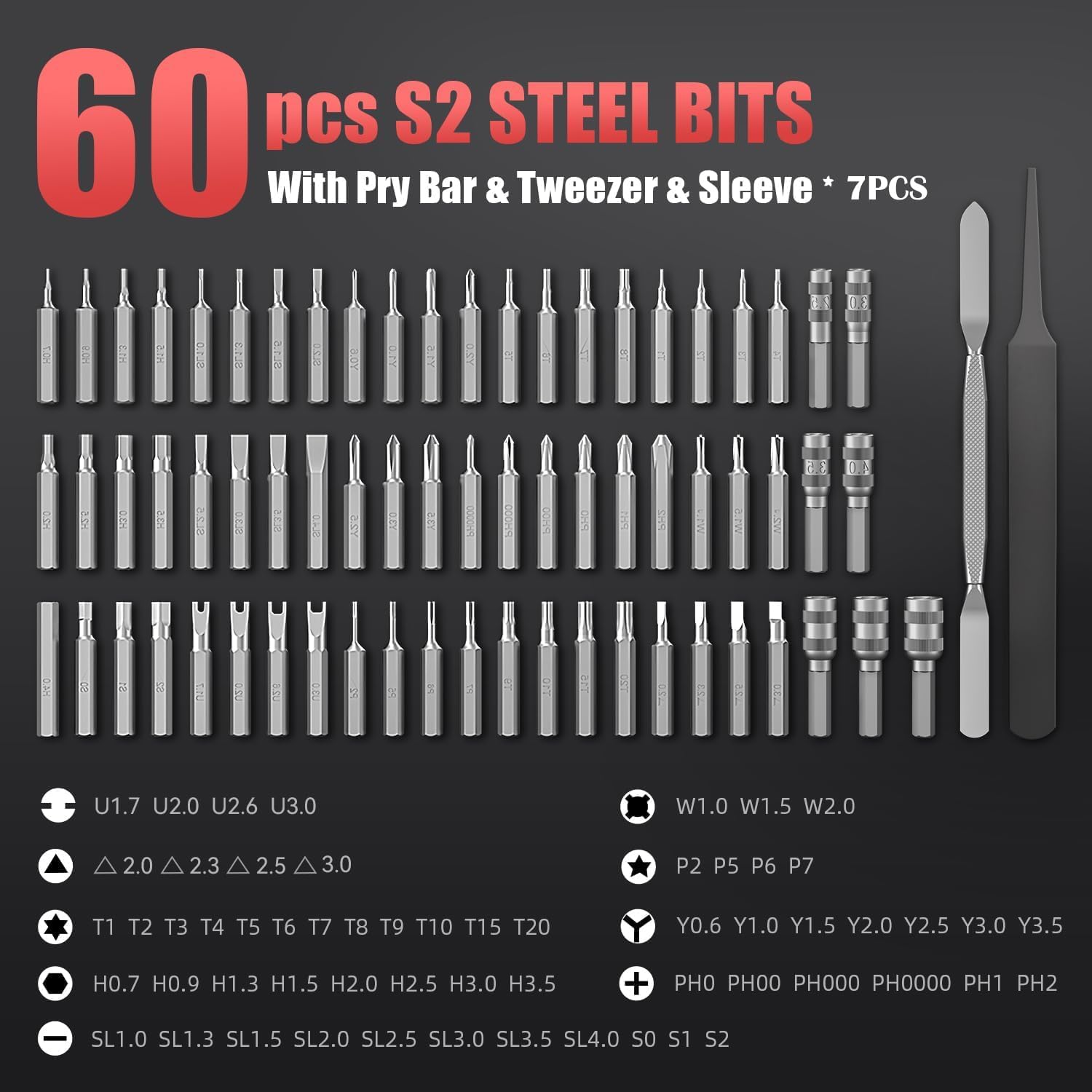 72 in 1 Electric Screwdrivers Set with LED Light + Hand Screwdriver Kit with Pry Bar and Tweezers, USB Type-C Rechargeable Screwdriver with Battery, for Phones, Watches, Cameras, Laptops (CS0706A)