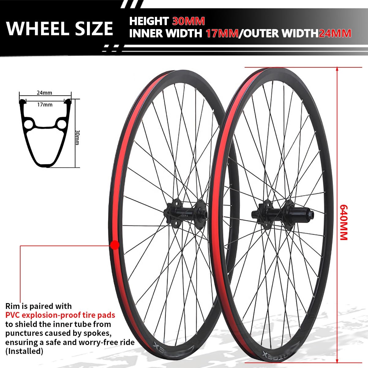 700C koła wyścigowe/Gravelbike, oś wtykowa 12 x 100 mm/12 x 142 mm, stop aluminium, zestaw kół z wężem i oponami, hamulce tarczowe, 32-otworowe piasty do kasety 7/8/9/10/11/12-rzędowej, 120 kliknięć