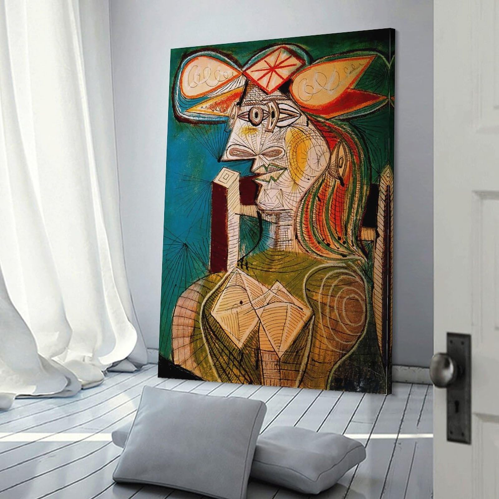 Amazon.co.jp: Pablo Picassoパブロ・ピカソ画家の作品（木の椅子に