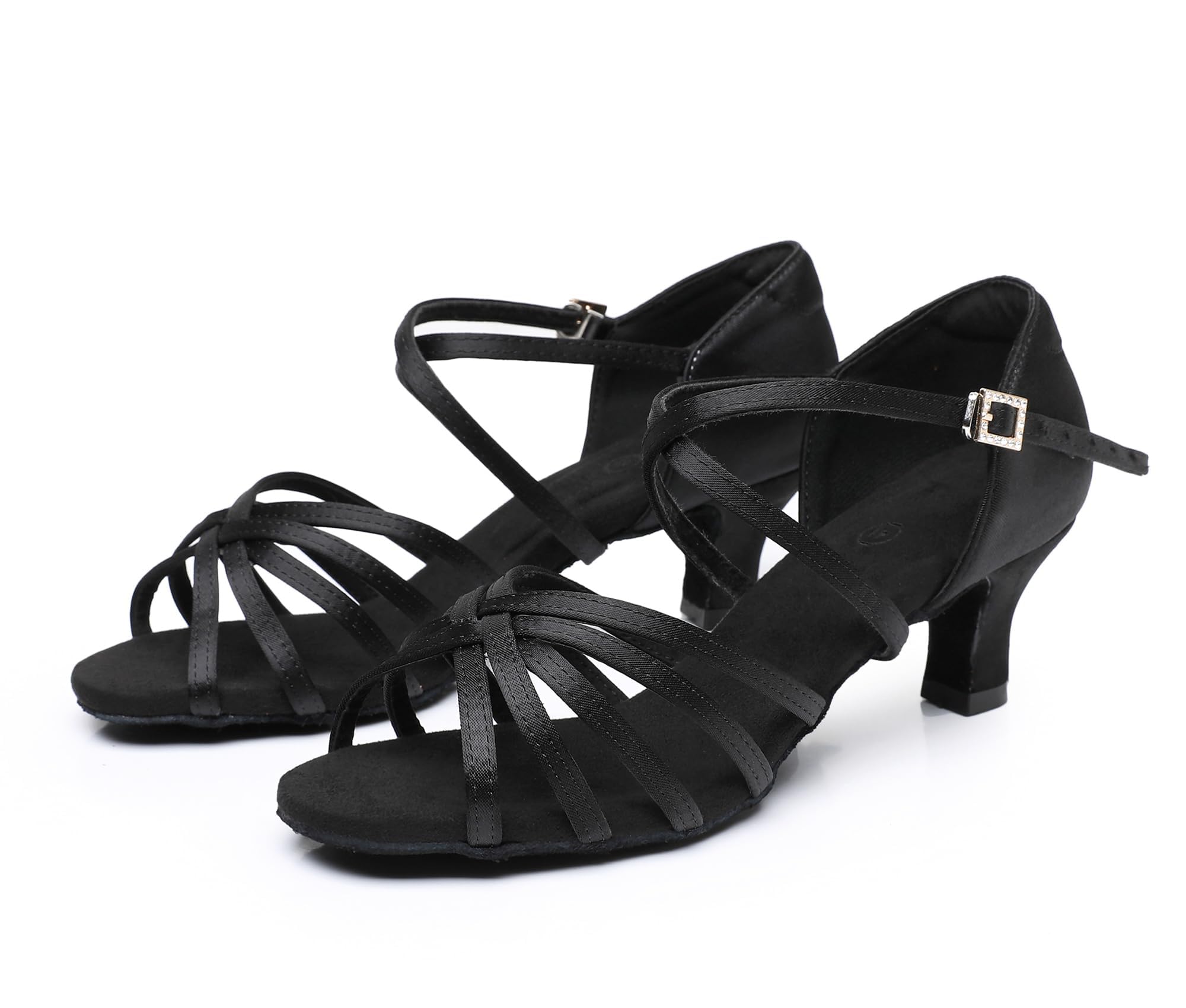 Rosefinch Zapatos de Baile Latino para Mujer, Zapatos de actuación de práctica de Baile de Salsa para Fiesta de salón,5/7cm tacón