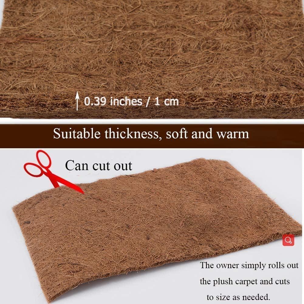 Hamiledyi 15 alfombras de reptiles de fibra de coco natural para forro de terrario de mascotas, suministros de reptiles para lagarto, serpiente, camaleón, tortuga, ropa de cama, conejo, conejo