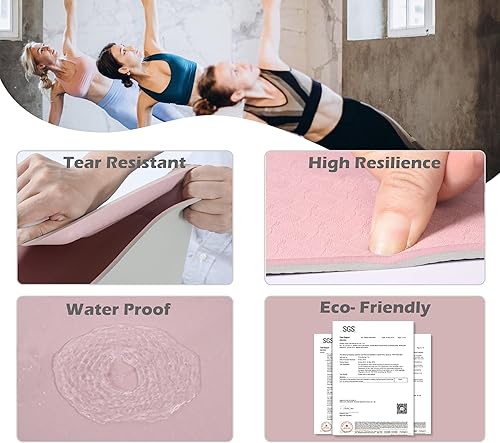 Miniatura 3 de UMINEUX Tapete de yoga grande para hombres y mujeres de 14 y 25 pulgadas, extra grueso, TPE para entrenamiento en casa, gimnasio, antideslizante,