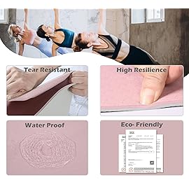 Non Slip, Pilates Fitness Mats, Eco Friendly, Anti-Tear 1/4 Thick Yoga Mats for Women, Exercise Mats for Home Workout with Carrying Sling (72x24, Parfait Pink & Gray)