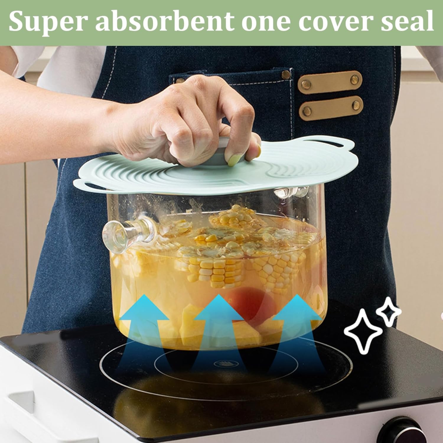 Silicone Lids 5Pcs Silicone Lids for Pots and Pans 12.4/11/9.1/7.9/6'' Silicone Pot Lids Food Grade Silicone Bowl Covers with Handle Reusable Suction Seal Covers