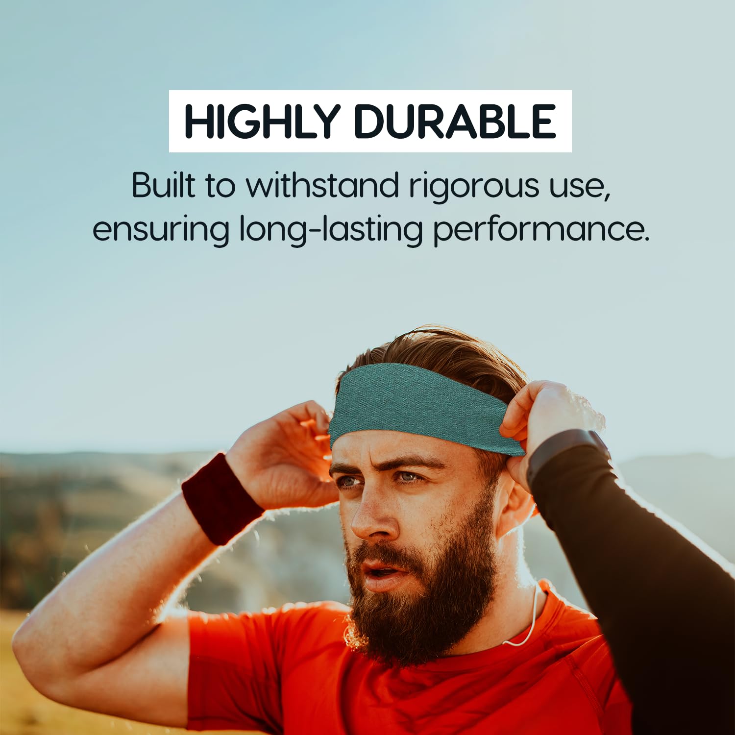 WiseLife Lightweight Headband for Men & Women | Strapless Sweatband for Gym | Sports Unisex Head Band for Exercise, Fitness, Workout, Tennis, Cycling, Badminton & Other Sports (Green) 4
