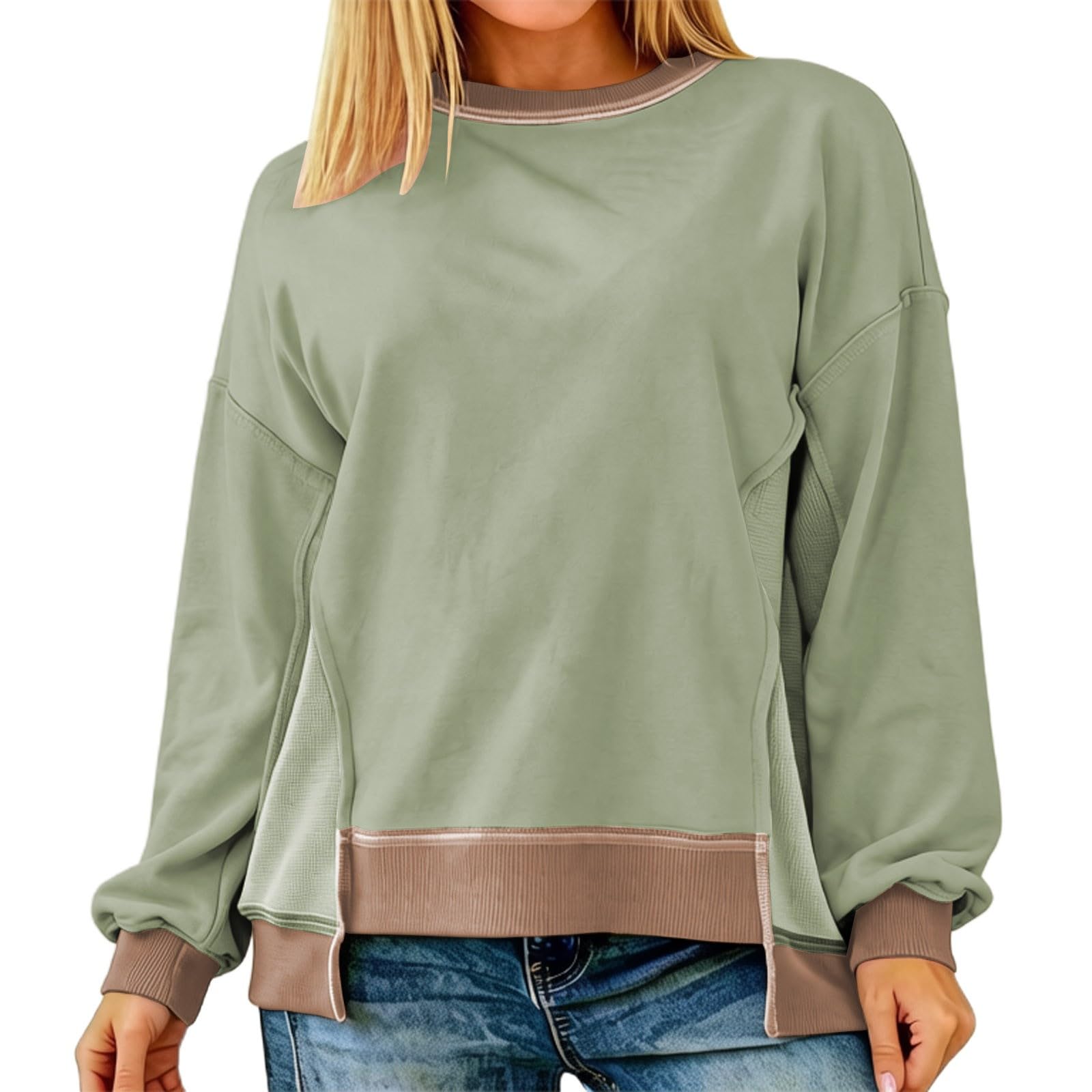 Sudadera con Capucha de Manga Larga, Cuello e Irregular, Estilo Casual de otoño para Mujer, con Bolsillo Canguro, Diario, Oversize, cómoda