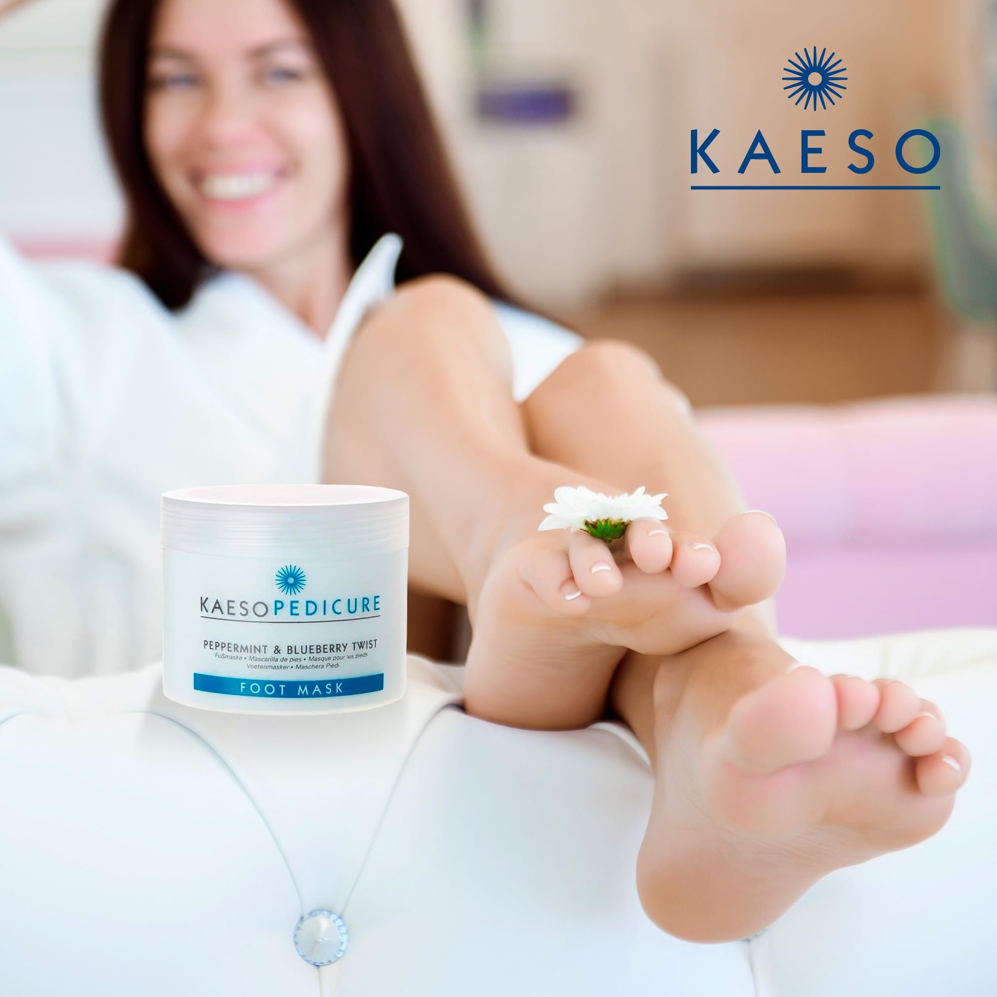Kaeso Mascarilla para Pies con Menta y Arándanos 450ml que Hidrata y Repara la Piel Seca - Mascarilla Calmante que Suaviza y Nutre Pies Agrietados - Tratamiento Refrescante y Antiedad