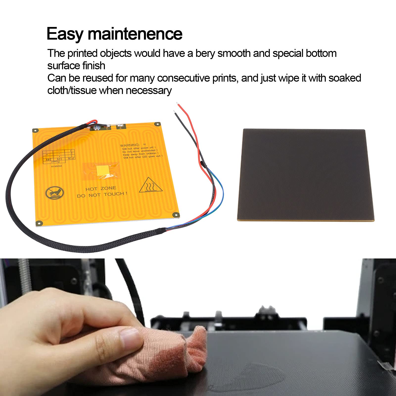 1 Pièce Lit Chauffant Pour Imprimante 3D à Base En Aluminium, Plaque De Verre Avec Substrat En Aluminium, Lit Chauffant Pour Imprimante 3D 200 X 200, Pour Imprimante 3D