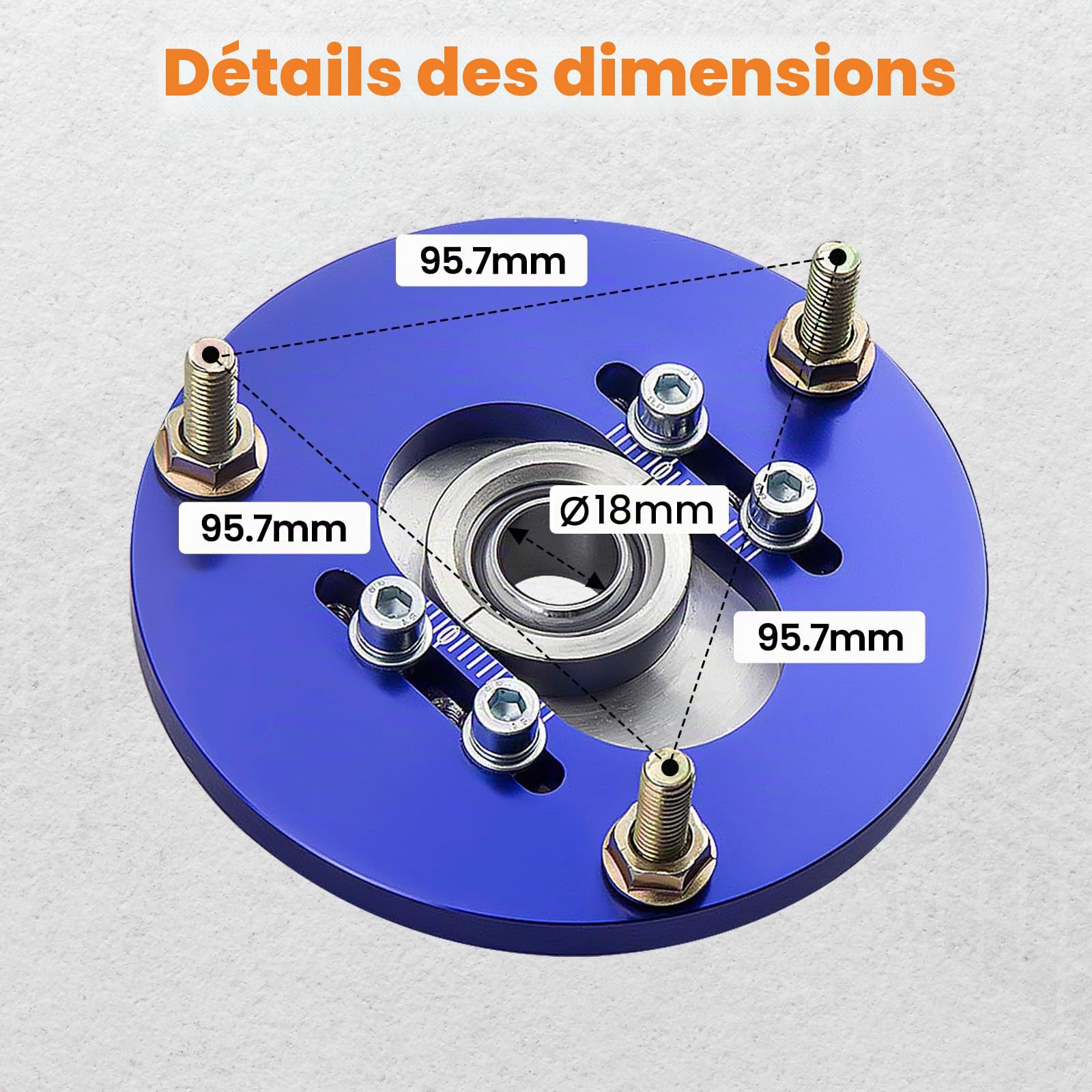 maXpeedingrods Camber plate pour E36 Kit Suspension Combinés Filetés Bleu