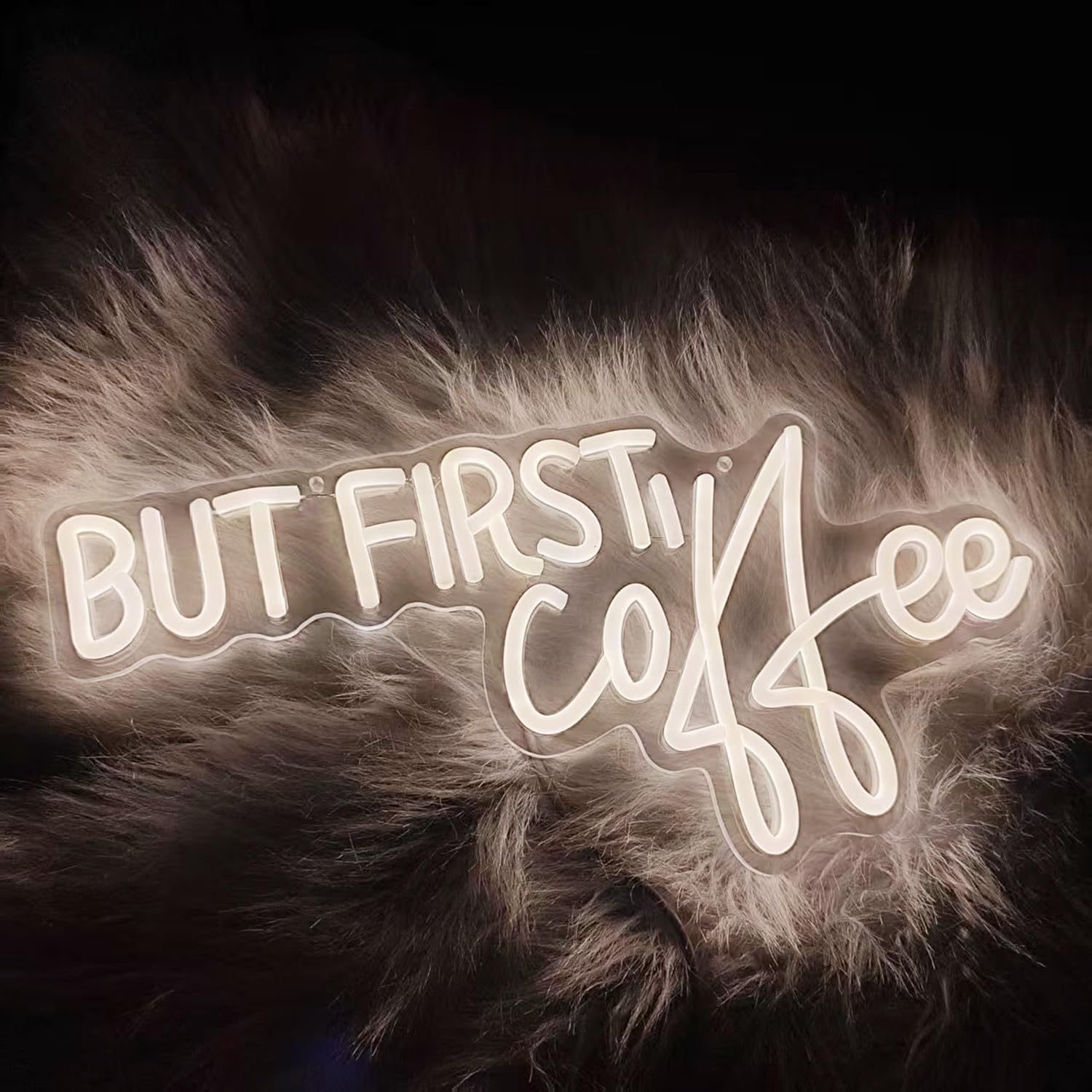 Coffee Bar Signs for Home Kitchen Cafe Corner Shop Decor LED Dimmable But First Coffee Light up Neon Light Signs 5V USB Powered with Hanging Chain,Gifts for Birthday Shop Open