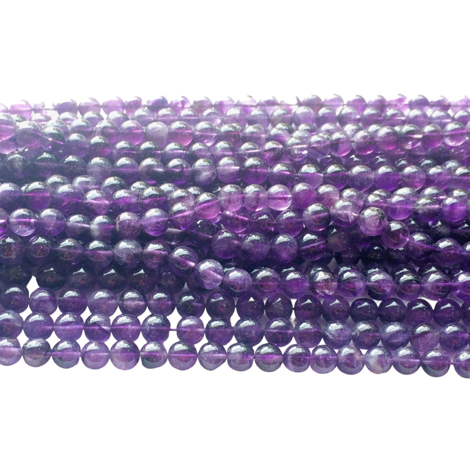 Brin de perles d'améthyste violette de 13 pouces pour la confection artisanale de bracelets DIY