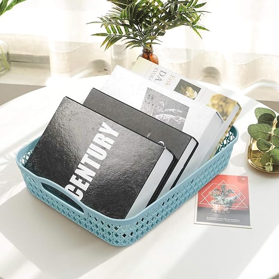 Weaving Plastic Baskets, Set of 6 A4 Paper Storage Tray