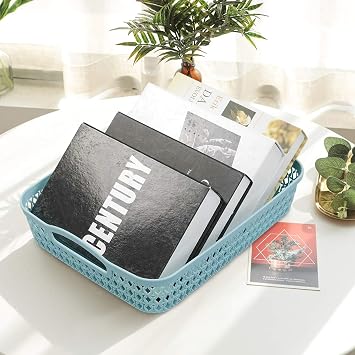 Weaving Plastic Baskets, Set of 6 A4 Paper Storage Tray