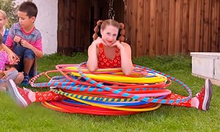 Hula Hoop Kids Multicolor Stripy Weighted Hoop Fitness & Dance Adults Exercise Party Games, Gymnastics, Pet Training Suitable for Weight Lose 55cm 65cm 75cm