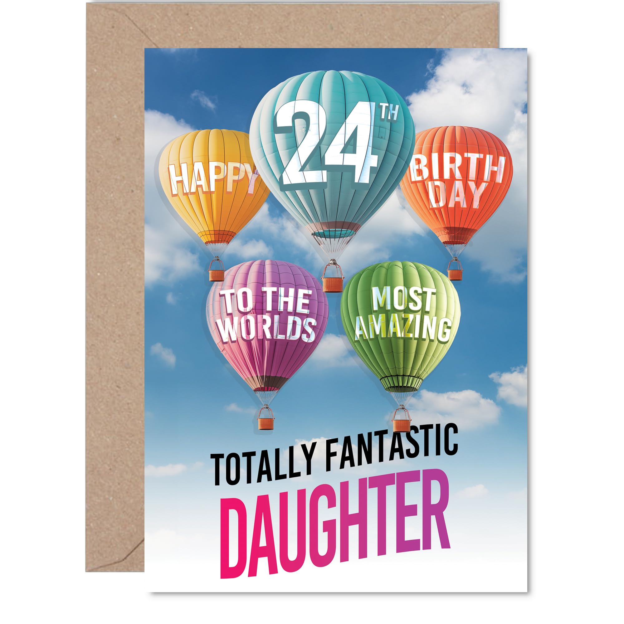 Daughter 24th Birthday Card, Most Amazing Hot Air Balloon