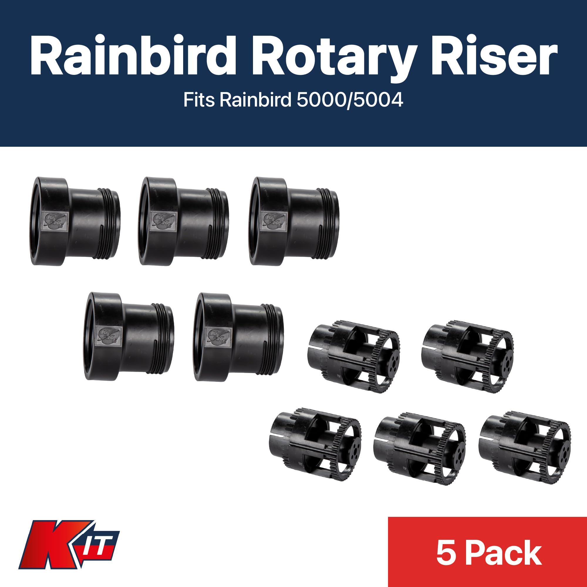 KLift-It - Extensor de aspersor de rotor – Acoplador de 2 pulgadas con tubo de aspersor de válvula de retención – Se adapta a Rainbird 5000/5004-5 paquete de 5