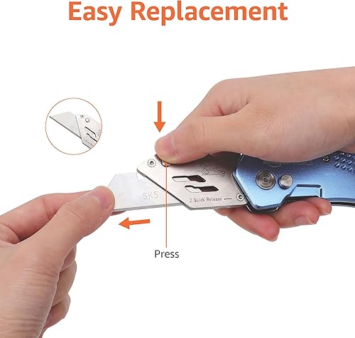 Miniatura 10 de Tienda Basics Cuchillo utilitario plegable, cuerpo de aluminio ligero