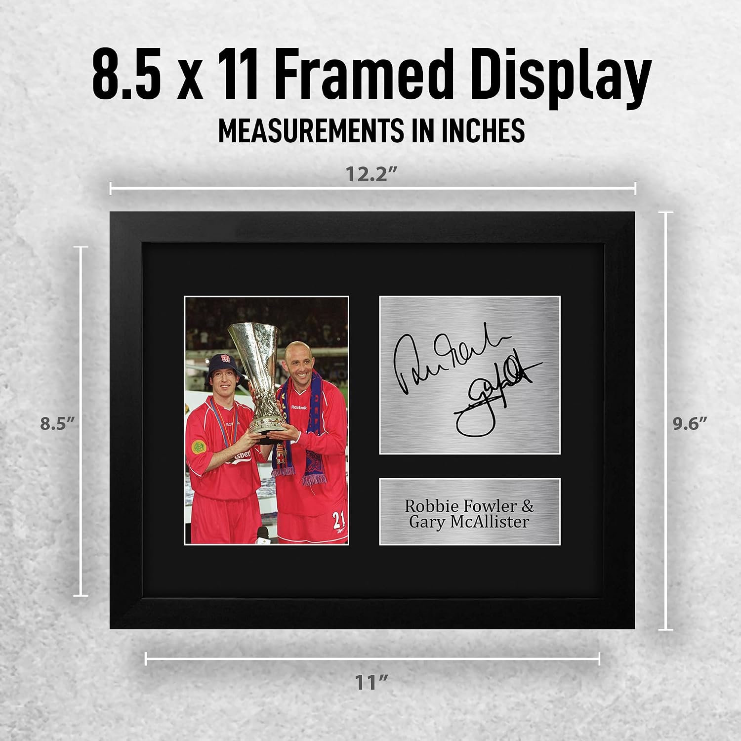 HWC Trading Robbie Fowler & Gary McAllister Liverpool Gifts Printed Signed Autograph Picture for Soccer Fans and Supporters - US Letter Framed (ID-007874)