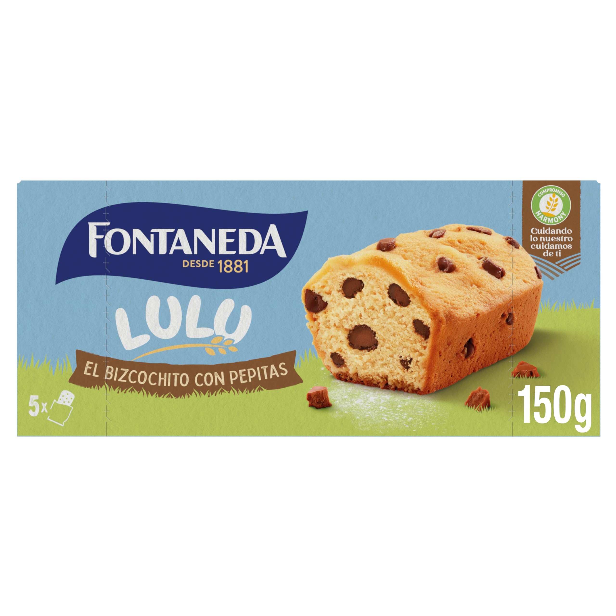 Fontaneda Lulú Bizcochito con Pepitas de Chocolate - Esponjoso para Todos los Días - 150 g