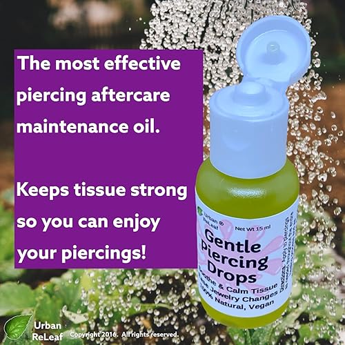 Miniatura 3 de Urban ReLeaf Gotas de perforación suaves: calma y calma el tejido, facilita los cambios de joyería, 100% natural, vegano. Perfecto para pieles