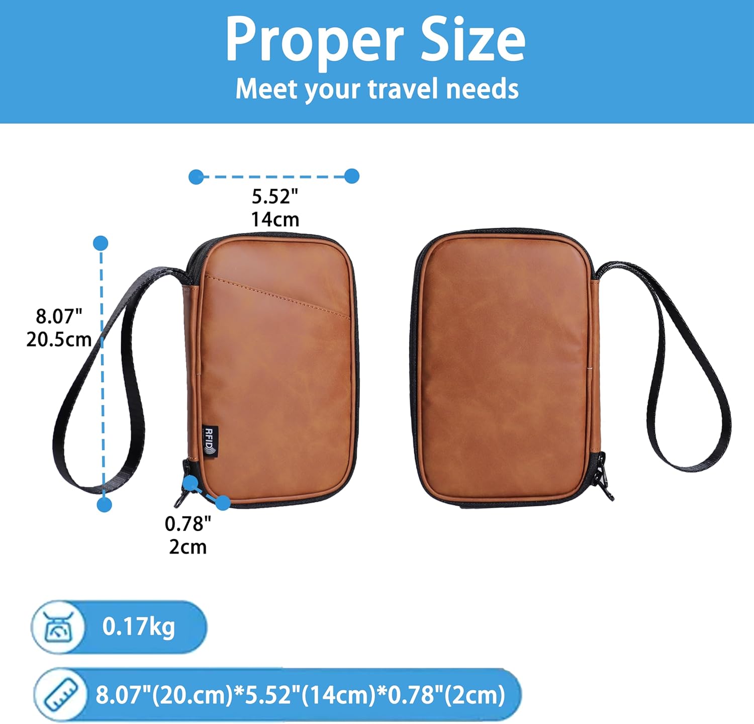 family passport holder for 4 brown multiple passport bag passport wallet for travel passport cover rfid blocking for women waterproof wallet with zipper passport case for men - Image 3