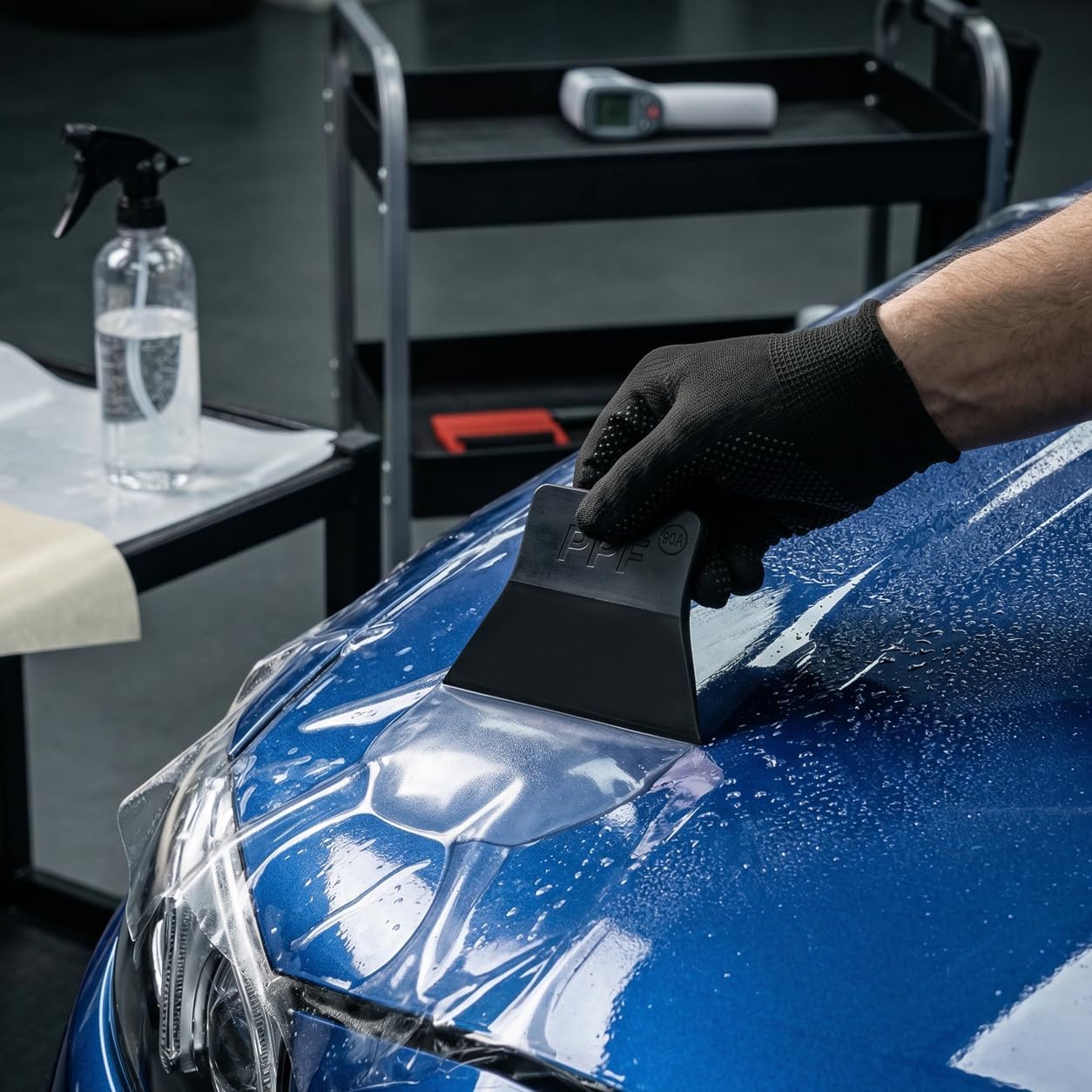 QWORK 3 in 1 PPF Squeegee Vinyl Wrap Tool Set, Different Hardness Rubber Scrapers Soft TPU Mini Squeegee for Car Paint Protection Film, Window Tint & Vinyl Wrap Installation Tools