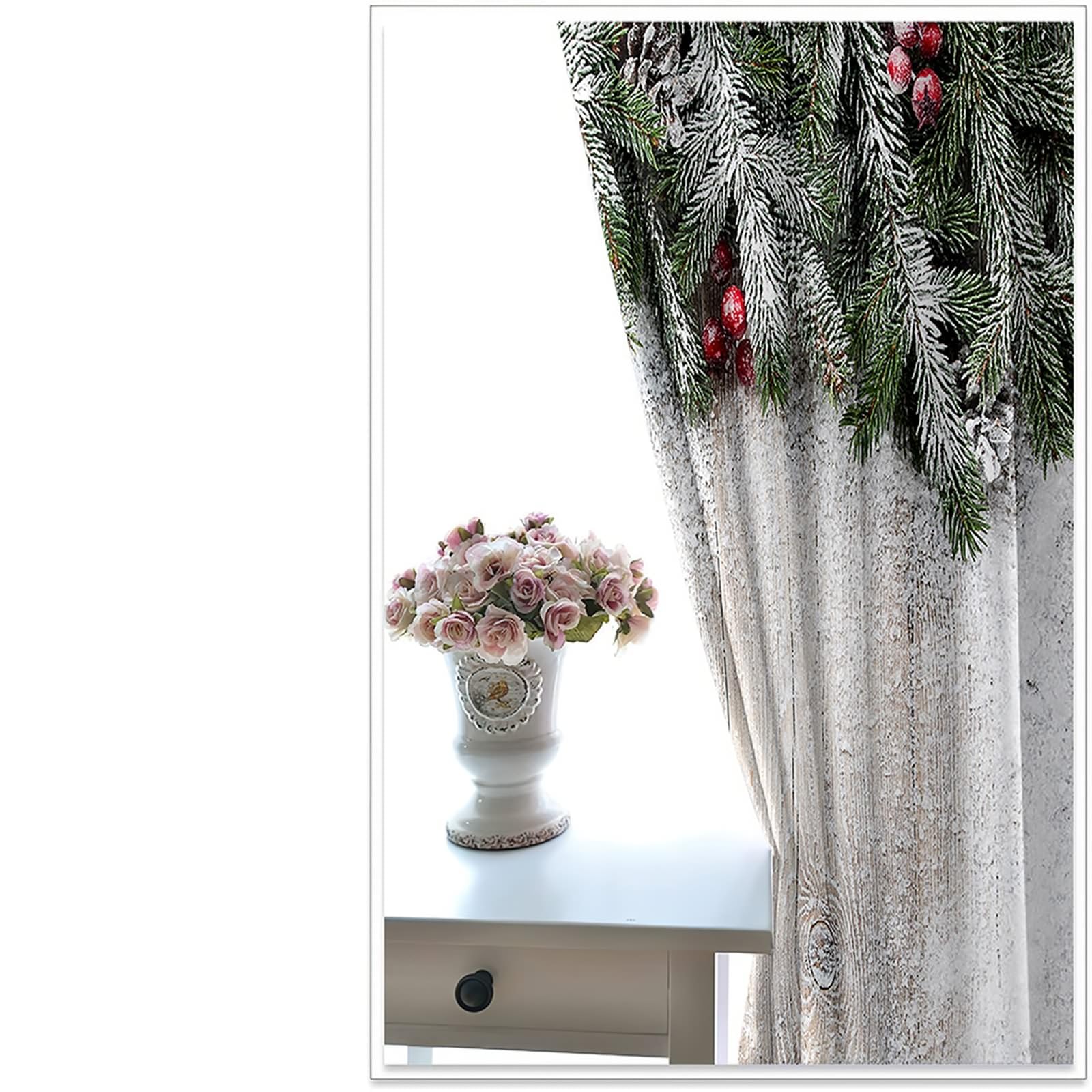 Vorhänge Blickdicht mit Ösen, Thermogardinen Weihnachts Dekorationen H 274 x B 214 cm Wohnzimmer Gardinen, 2er Set
