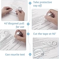 Vista 4 de 12 Pcs Correction Tape, 39.4 Ft White Wrong Out Tear-Resistant Bulk, Instant Corrections Easy To Use Applicator for School, Office, Note Taking