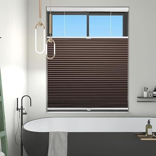 Changshade CEL27TP50E - Persianas celulares opacas sin cables, de arriba hacia arriba, plisadas de una sola celda de 1.5 pulgadas, para oscurecer la