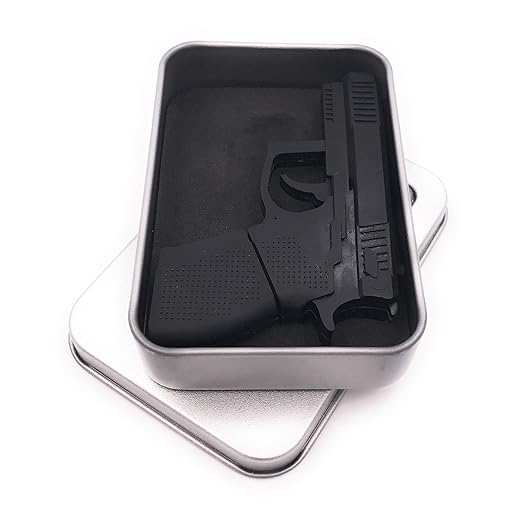 Onwomania Pistole in Schwarz Gun PVC USB Stick in Alu Geschenkbox 8 GB USB 2.0