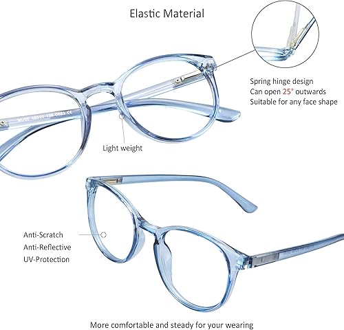 Miniatura 2 de VisionGlobal Lentes de bloqueo de luz azul para mujereshombres, lectura en computadora, elegante marco ovalado
