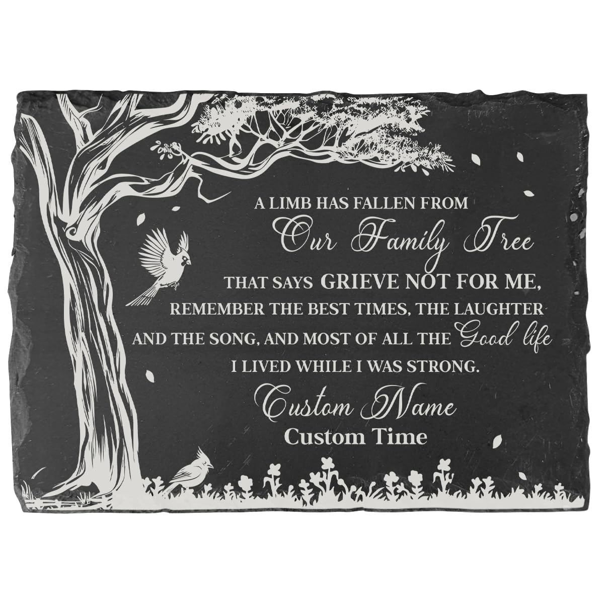 Personalized Memorial Slate Stone - A Limb Has Fallen Sympathy Garden Stone Loss of Dad Mom Remembrance Stepping Stone Son Brother in Memory