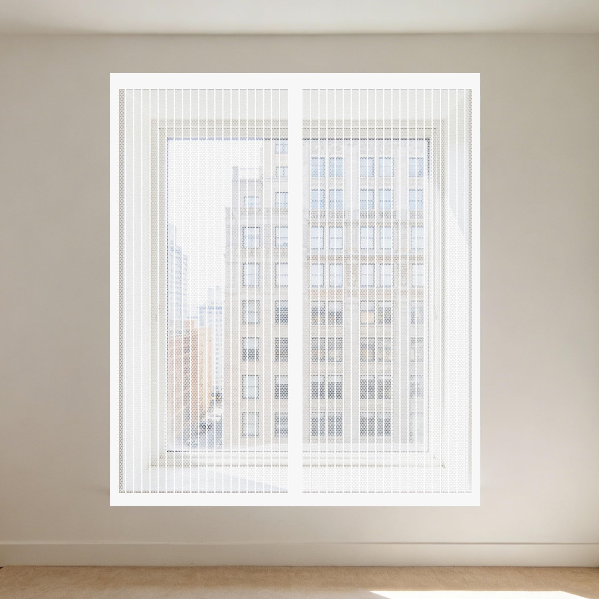 DIY Adjustable Magnetic Fly Screen 165 x 145 cm Selfadhesive Tape Magnetic Window Screen Insect Mesh Custom Size for Living Room Bedroom Offfice, White