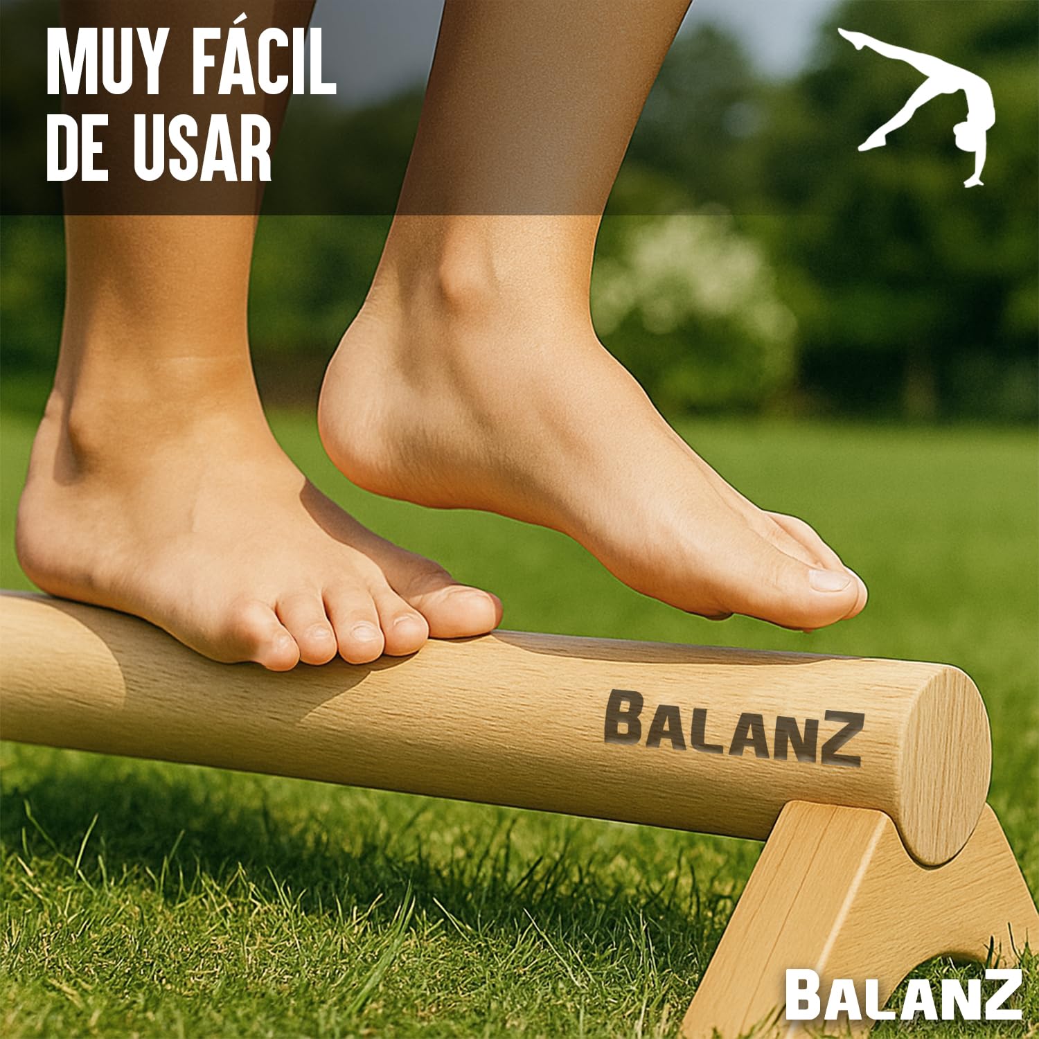 Original Cup Balanz Barra de Gimnasia de Madera Haya 100×10×8 cm | Niños & Adultos | Barra de Equilibrio para Motricidad & Rehabilitación | Gimnasio en Casa, Musculación Suave, Fisioterapia | Aerobik
