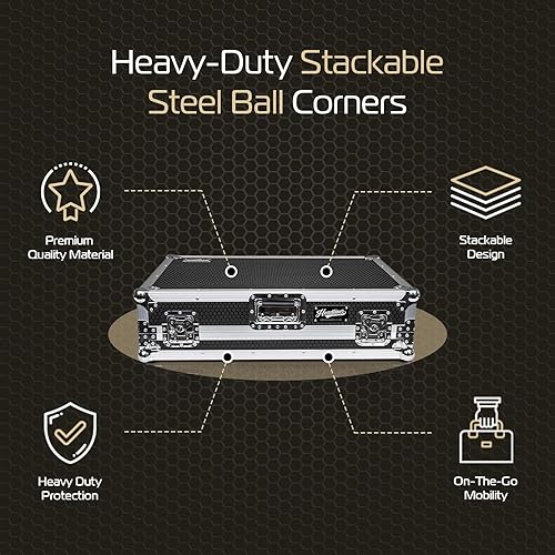 Miniatura 3 de Headliner - Carcasa de perfil bajo con ruedas, compatible con Pioneer DJ XDJ-RX3, color negro (HL10006)