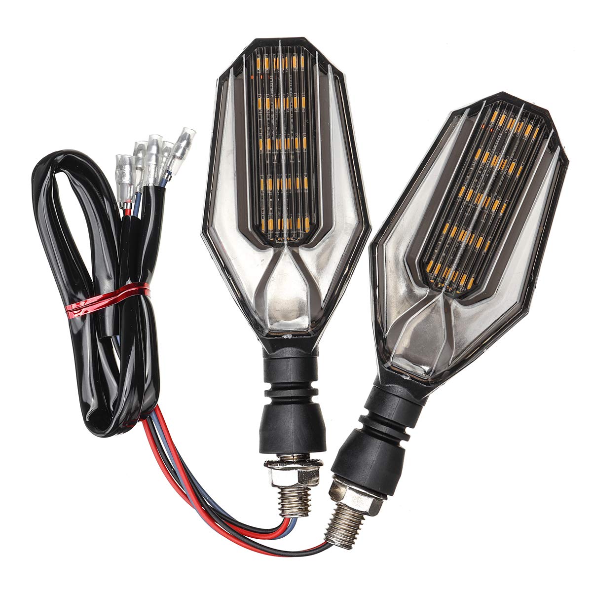 12 V motocykl 30 LED bursztynowe światła kierunkowskazowe DRL światło do jazdy dziennej uniwersalna – niebieski + żółty