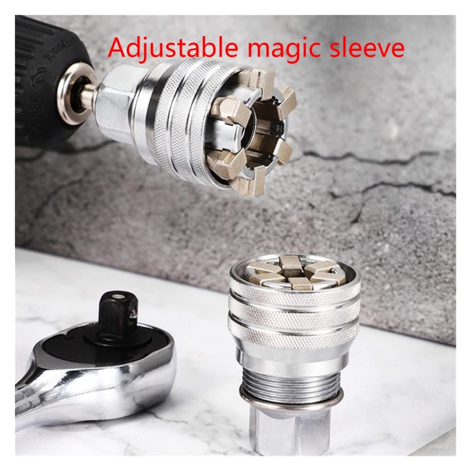 Socket Universel Clé Professionnelle Réglable Clé de Douille Adaptive Multi-Fonction Drive Socket 3/8 "