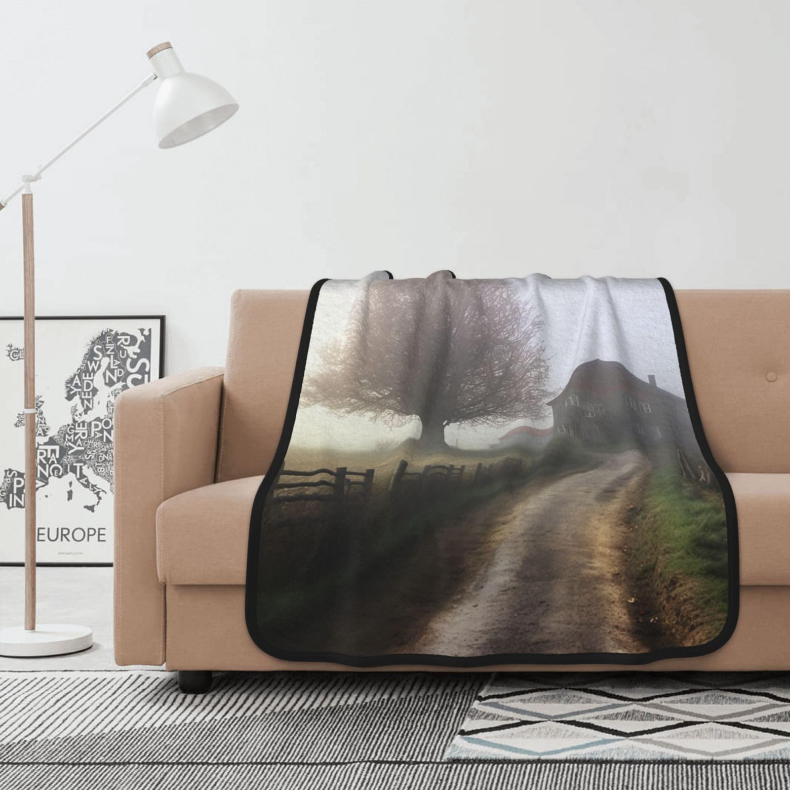 Couverture polaire imprimée flanelle douce de qualité lit