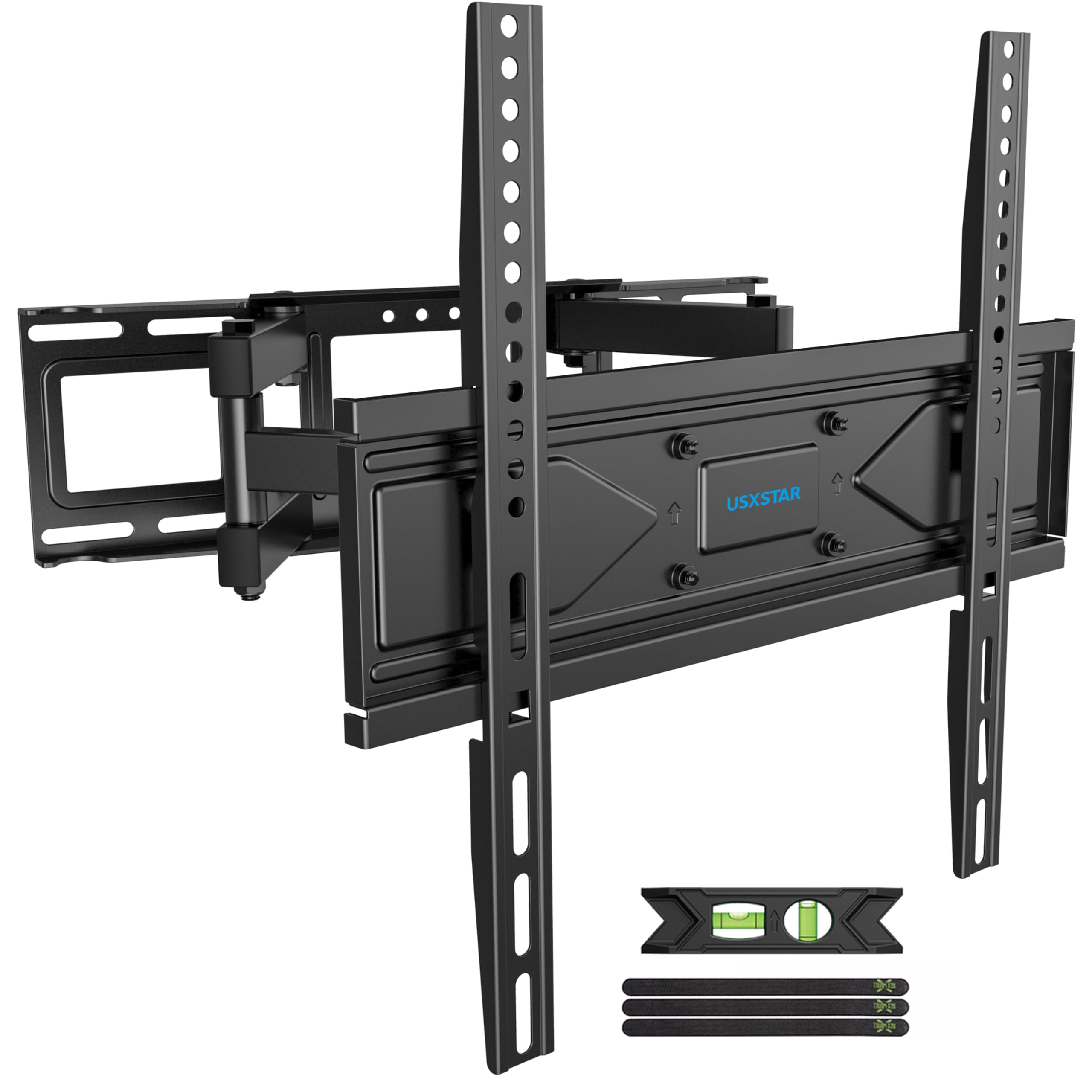 Full Motion TV Wall Mount for Most 32-70 inch TVs, Wall Mount TV Bracket for 55 65 inch TV with Smooth Swivel, Tilt, Extension, Level-Has Hardware & Drill Template