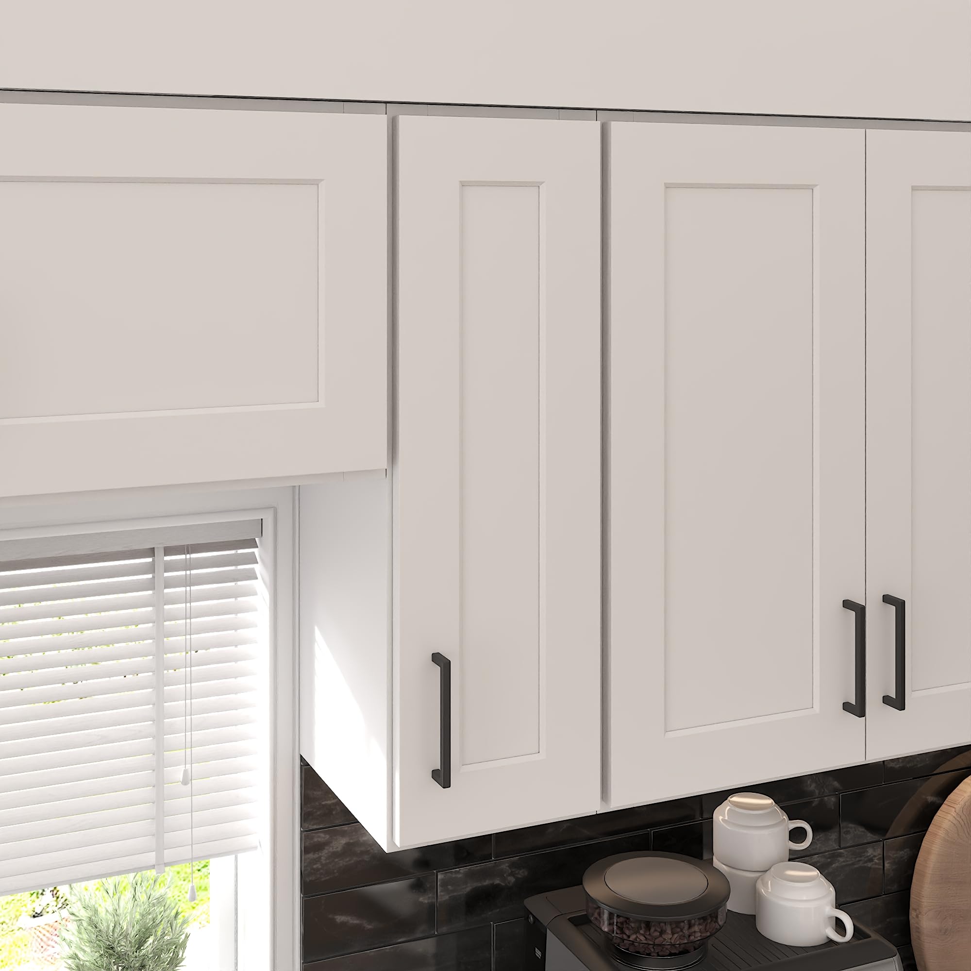 Furinno Shaker 3-Tier Wall Kitchen Cabinet, 1-Door, White