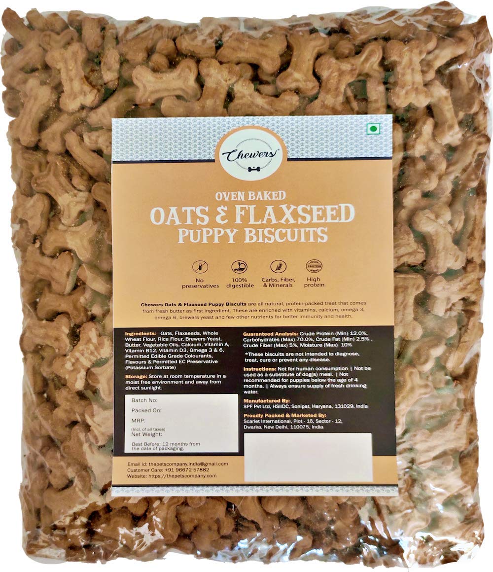 Chewers Oats & Flaxseeds Puppy Biscuits, 1 Kg (Pack of 2) (B092JFFSHW) Amazon Price History, Amazon Price Tracker