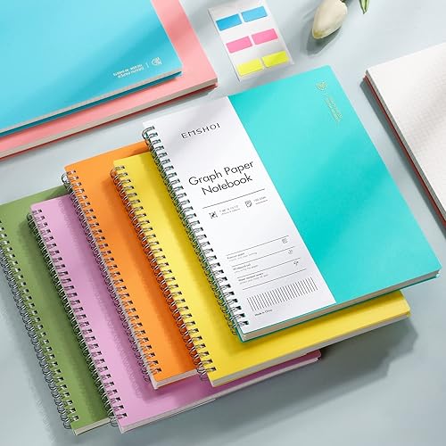 Miniatura 6 de EMSHOI Cuaderno de espiral con rayas universitarias, paquete de 3 cuadernos B5 de composición grandes de 7.48 x 10.15 pulgadas, 480 páginas de 3.53