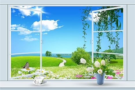 Amazon Co Jp 東宝 タペストリー 窓外風景 草原 青空 太陽 花 山 植物 横幅0cm 縦幅150cm おしゃれ 多機能 厚手 布ポスター ポスター 落ち着く プレゼント サプライズ クラシック 背景 気分 インテリア 壁掛け 壁飾り 暖簾 ホリデーパーティー 雰囲気転換b336