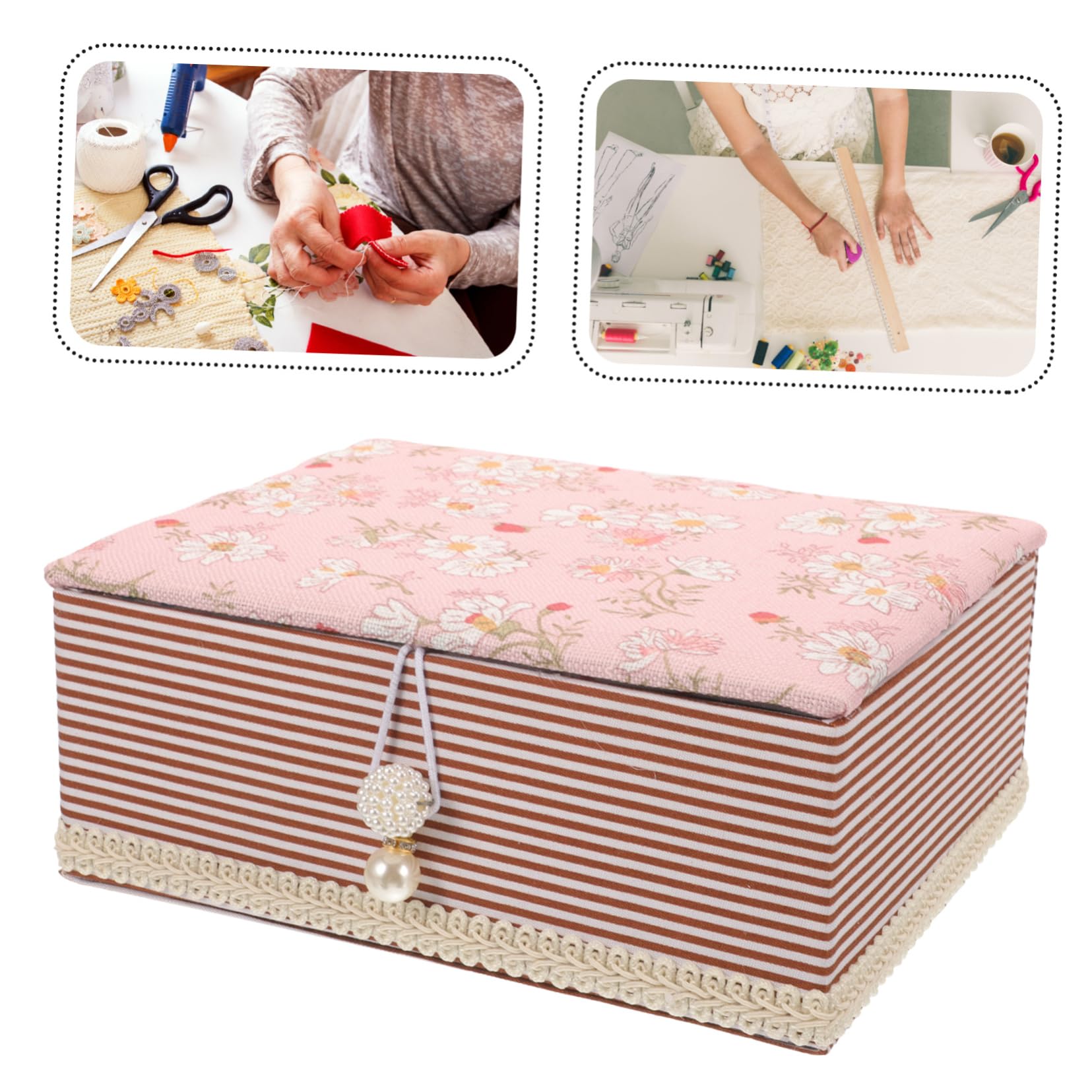 SEWACC Kit De Reparación De Costura De 4 Piezas Mini Kit De Costura De Viaje Estuche De Tela Con Tapa Para Alfileres Soporte Para Manualidades De Costura