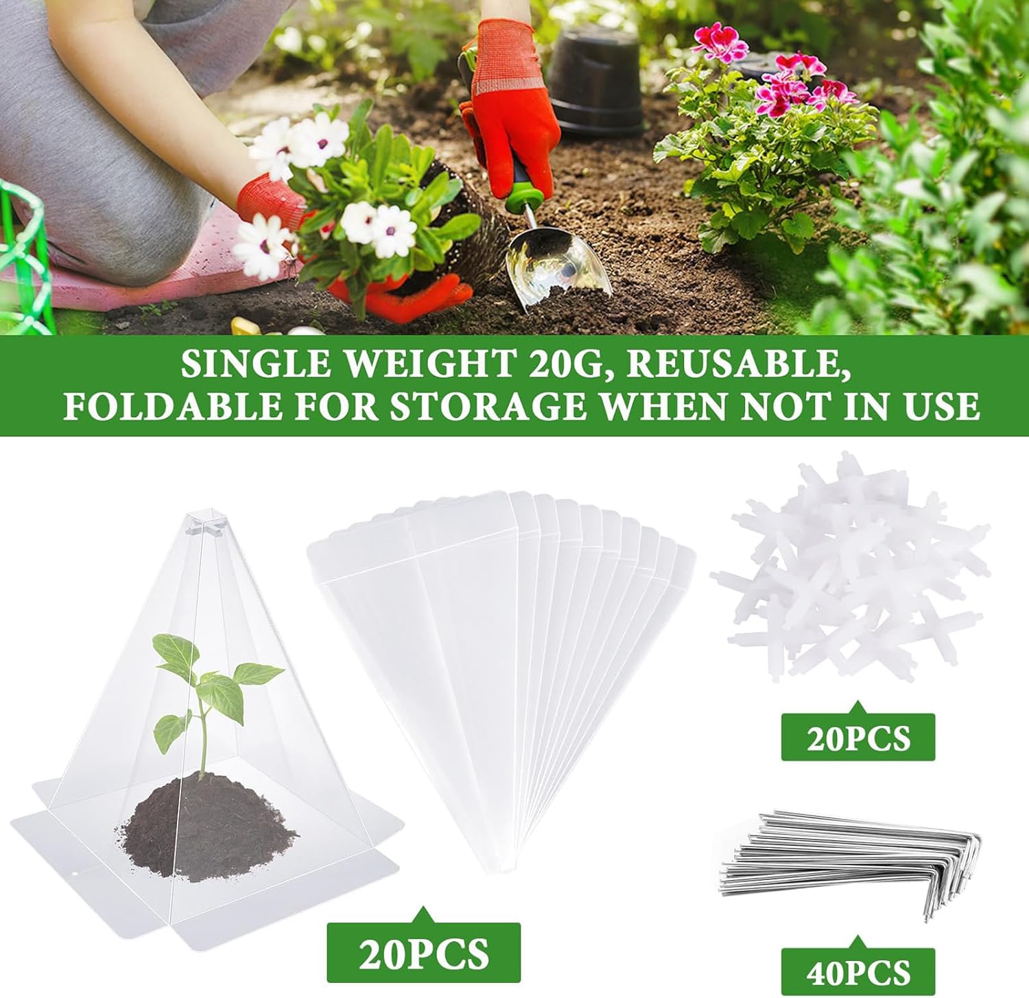 Clear Plant Protectors Form Small Greenhouses Shield Seedling from Harsh Weather Garden Cloche Set Multifunctional Garden Protectors