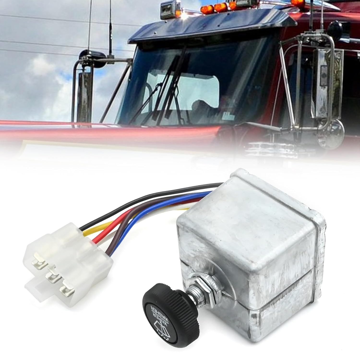 7560002 6-Pin Windshield Wiper Switch, Replacement for Automann Cole Hersee Paccar Tectran Kenworth, Replaces 19-1380, 577.59651, P271066