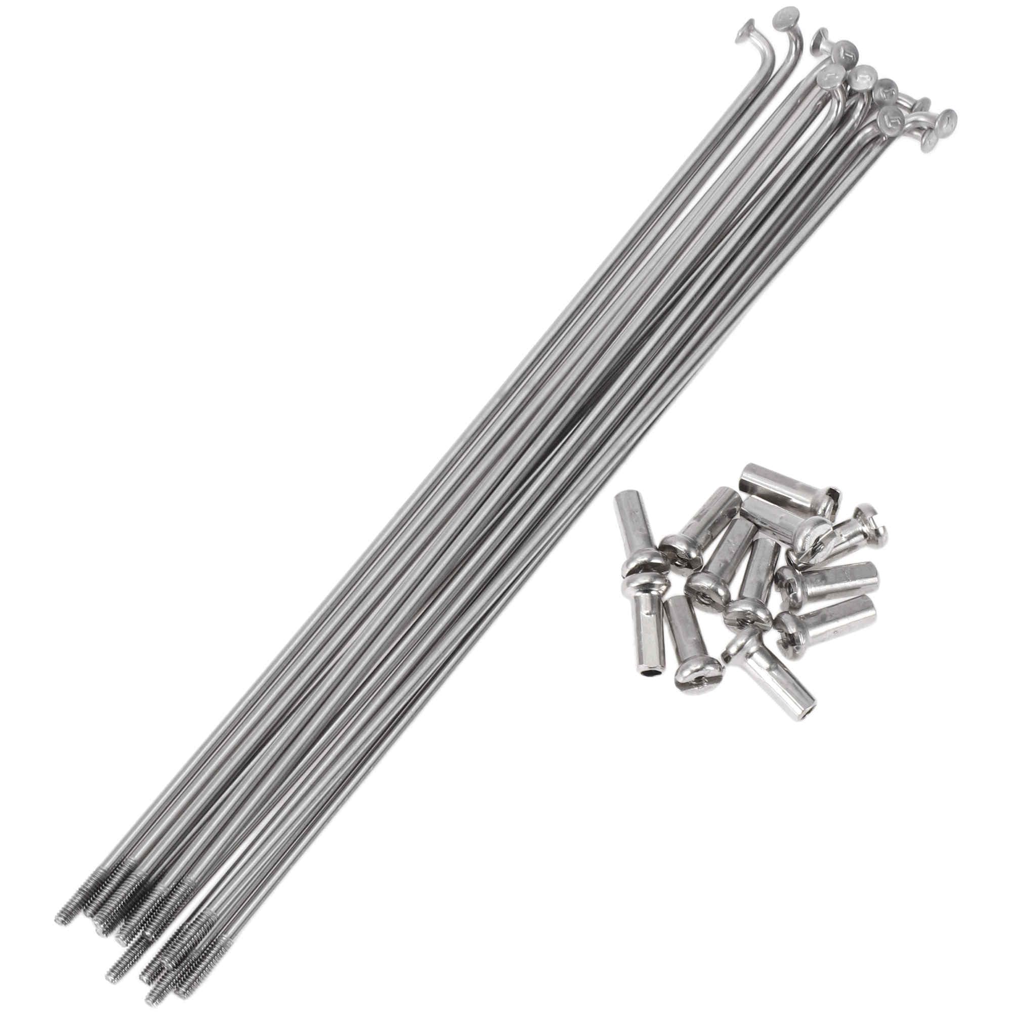 A ABSOPRO 12 Set 14G Bicycle Spokes 149mm Bike Wheel Spokes 304 Stainless Steel Silver Tone