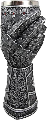 Miniatura 5 de Ebros Medieval Knight Of Chivalry Royal Guantelete Copa de vino de 9.5 pulgadas de alto 8 onzas con tema de decoración de reyes y caballeros del